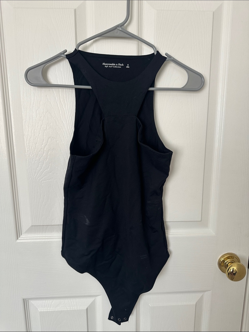 Abercrombie & Fitch Black Racerback One-Piece Bodysuit